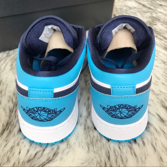 Air Jordan 1 Low UNC White Powder Blue Obsidian - Picture 6 of 9